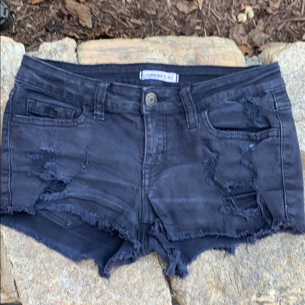 Brandy Melville Distressed Black Shorts